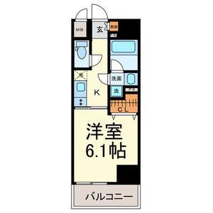 プレミアム黒川(1K/2階)の間取り写真