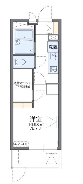 レオパレス高尾III(1K/1階)の間取り写真