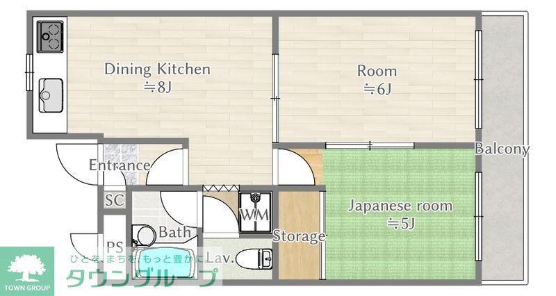 煉瓦館53(2DK/3階)の間取り写真