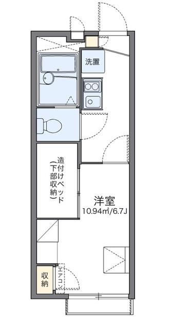 レオパレスフローラ東葛西(1K/2階)の間取り写真
