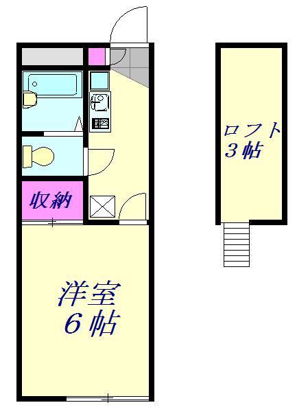花梨I番館(1K/2階)の間取り写真
