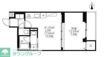 ハーモニーレジデンス蒲田アートヴィラ(1LDK/3階)の間取り写真