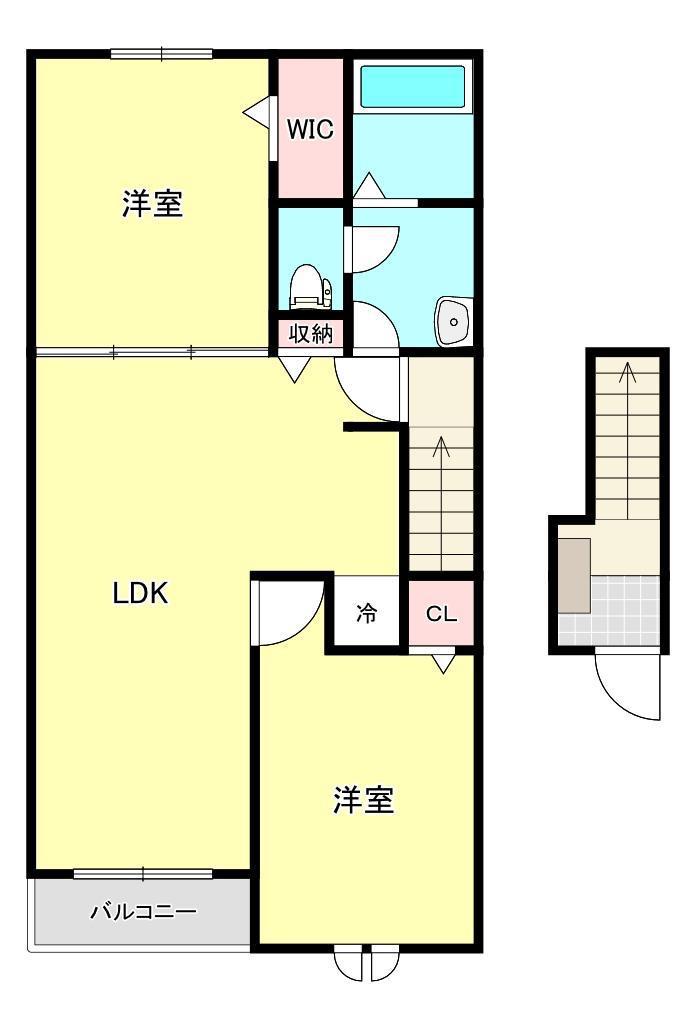 シャノワール M(2LDK/2階)の間取り写真