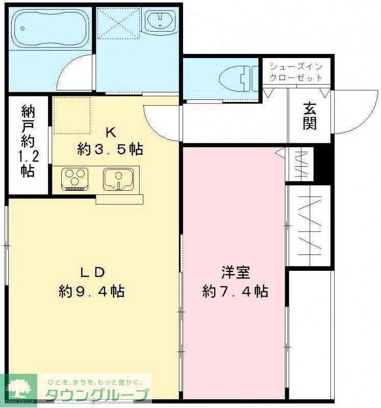 メゾンフォレスト成田東(1LDK/1階)の間取り写真