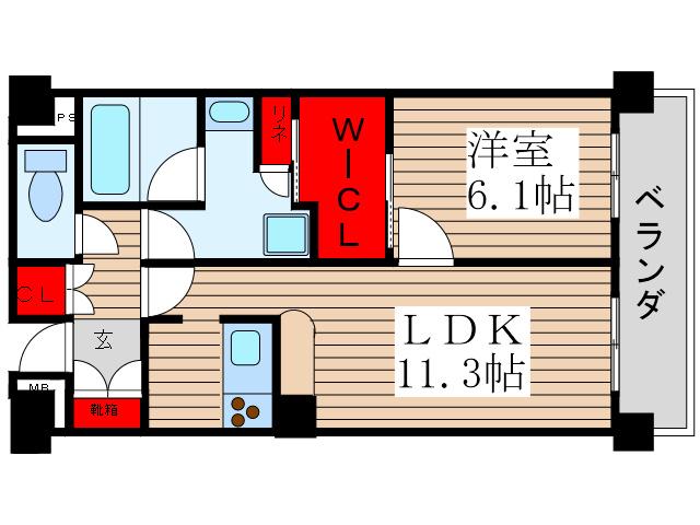 イルジェールヴィラ(1LDK/5階)の間取り写真