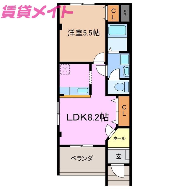 エクセレンス彩(1LDK/1階)の間取り写真