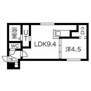 PECHE山鼻A(1LDK/3階)の間取り写真