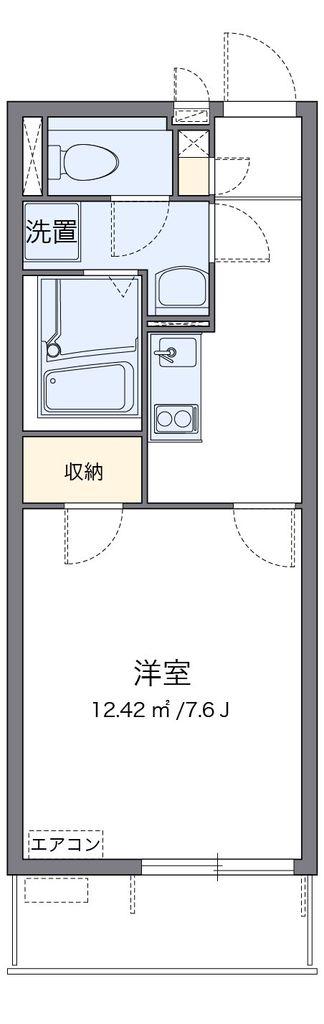 クレイノHAKODA(1K/1階)の間取り写真