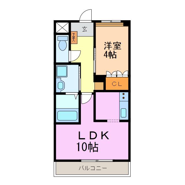 名鉄豊田線 米野木駅 徒歩8分 2階建 築15年(1LDK/2階)の間取り写真