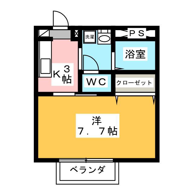 ベルツリー(1K/2階)の間取り写真