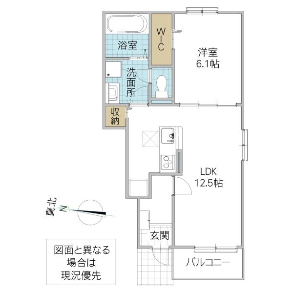 シャルマンMJ(1LDK/1階)の間取り写真