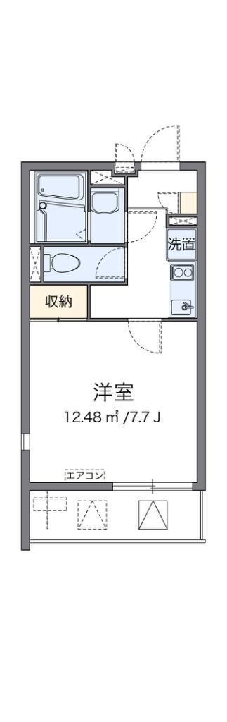クレイノ浪華IV(1K/2階)の間取り写真