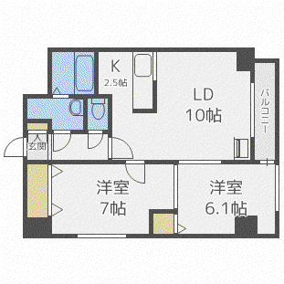 E COURT24(2LDK/5階)の間取り写真