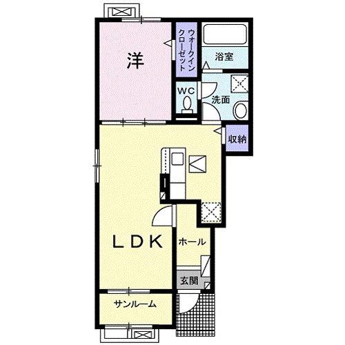 ニューライズ メイ(1LDK/1階)の間取り写真