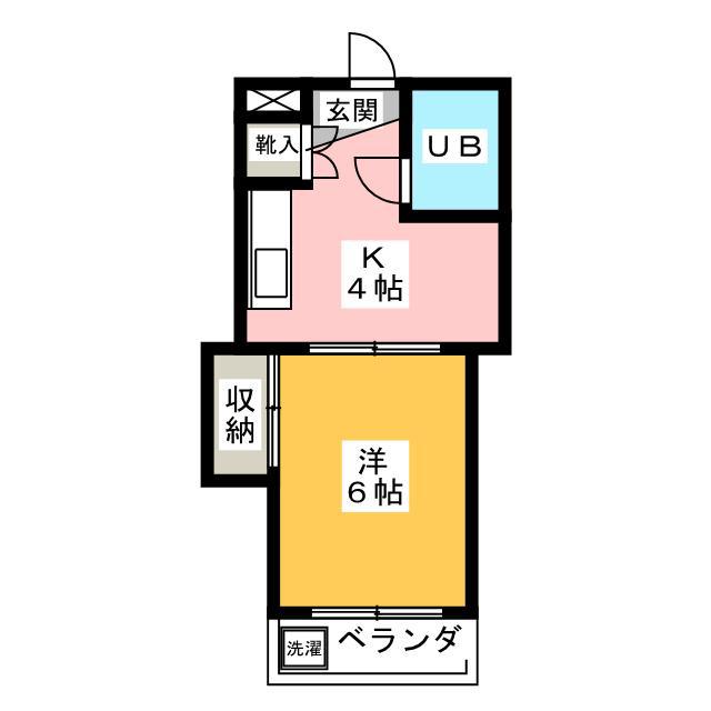 セコンドゥエトワール(1K/1階)の間取り写真