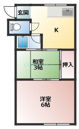 アイエスエイトクファーム(2K/1階)の間取り写真