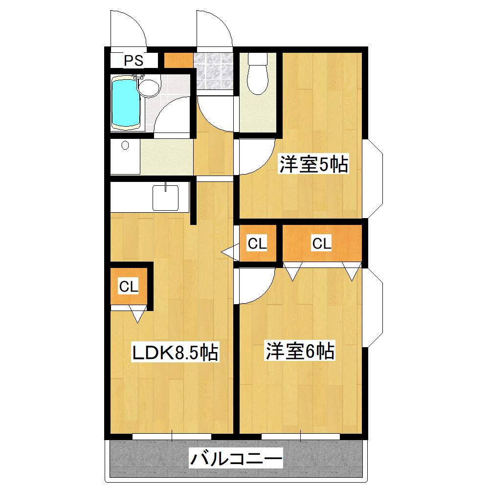 STビル(2DK/3階)の間取り写真