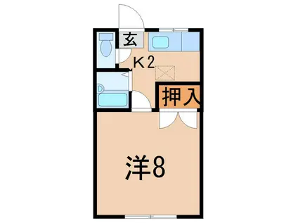 AABAII(1K/2階)の間取り写真