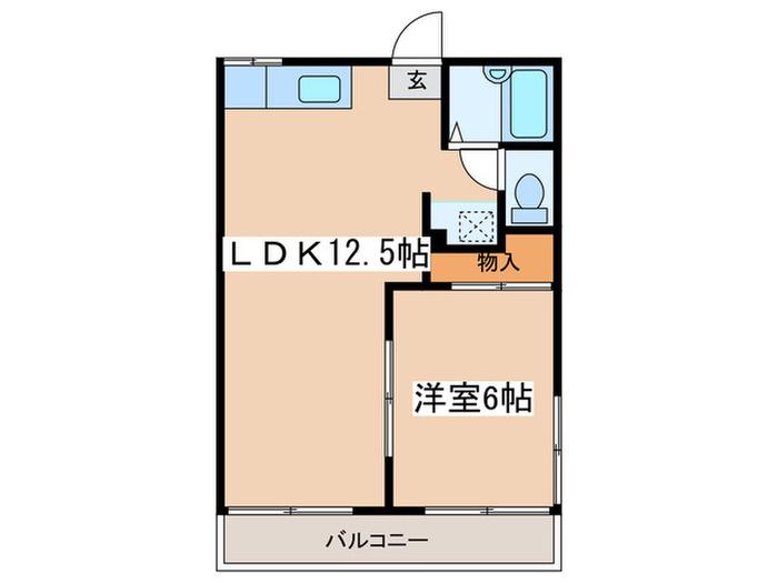 日の出ハイツ(1LDK/2階)の間取り写真