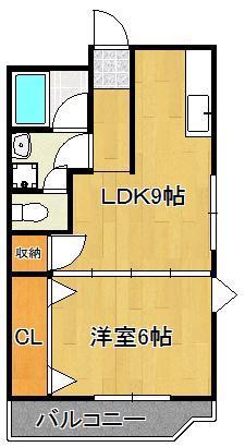 アヴィニール吉野(1LDK/4階)の間取り写真