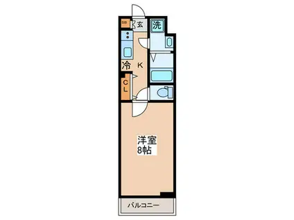 プレール・ドゥーク高井戸(1K/1階)の間取り写真