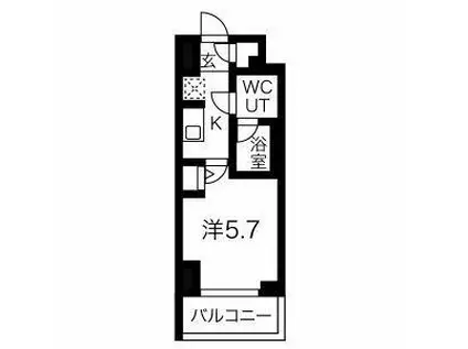 クラリッサ横浜シエル(1K/10階)の間取り写真