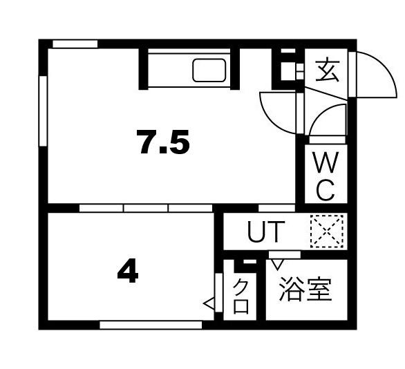 MAISON KAMUY 本郷通(1DK/2階)の間取り写真