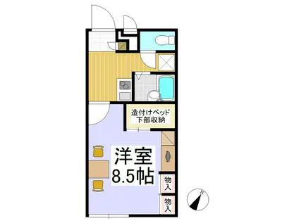 レオパレスエスポワールシャトー(1K/2階)の間取り写真