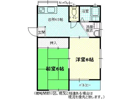 STコーポ(2K/2階)の間取り写真