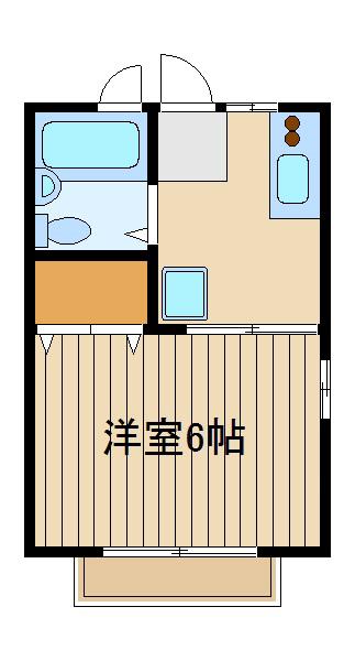 カサティント(1K/1階)の間取り写真