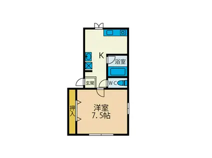 ファーウインズ(1K/1階)の間取り写真