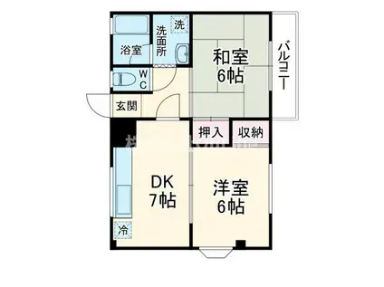 平成ハイツ(2DK/3階)の間取り写真