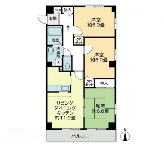 ハイムシュテット21(3LDK/3階)の間取り写真