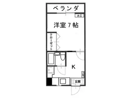 本大ビジネスホテル2号館(1K/1階)の間取り写真