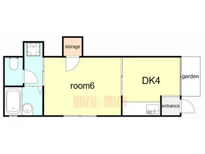 東須磨ハイツ(1DK/1階)の間取り写真