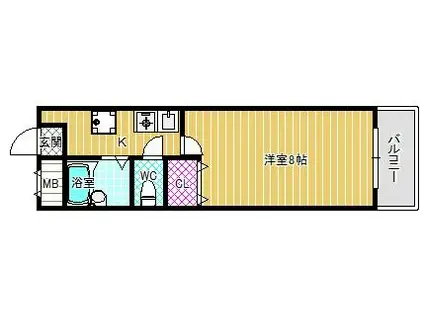 トレイズ(1K/4階)の間取り写真