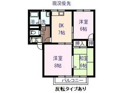 ラフォーレ壱番館(3DK/2階)の間取り写真