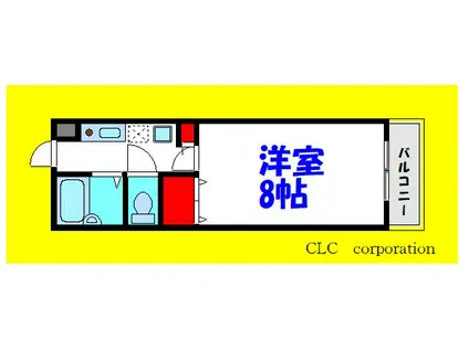 東京メトロ東西線 葛西駅 徒歩9分 4階建 築24年(1K/1階)の間取り写真