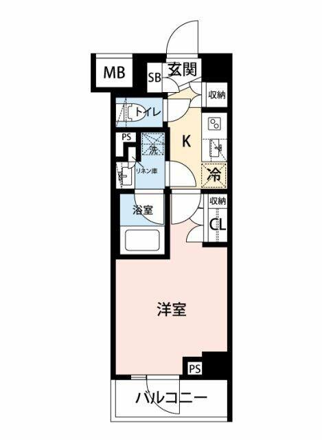 マイナビSTAYモンターニュ西葛西(1K/2階)の間取り写真