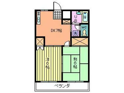 ベルメゾンオオノ(2DK/2階)の間取り写真