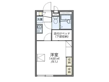 レオパレスコスモガーデン(1K/1階)の間取り写真