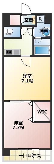 THE MUSIC COURT(2K/6階)の間取り写真