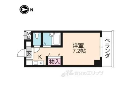 セントガーデン(1K/4階)の間取り写真