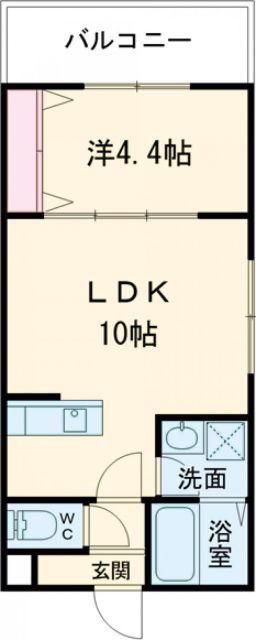 アプローズ加古川(1LDK/2階)の間取り写真