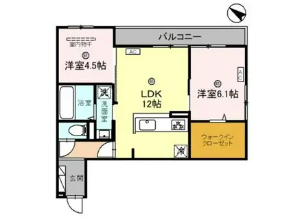 グランヴェールVI(2LDK/3階)の間取り写真