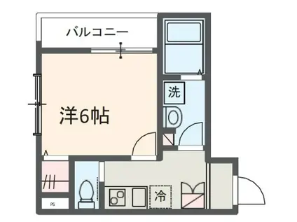 MELDIA西浦和III(1K/2階)の間取り写真
