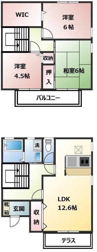ガーデンヒルズ(3SLDK/1階)の間取り写真