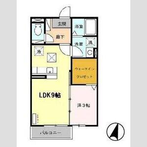カモミール(1LDK/1階)の間取り写真