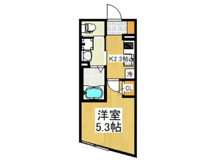 リベルジュ稲田堤(1K/1階)の間取り写真