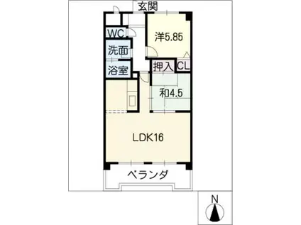 けやきヒルズ(2LDK/2階)の間取り写真